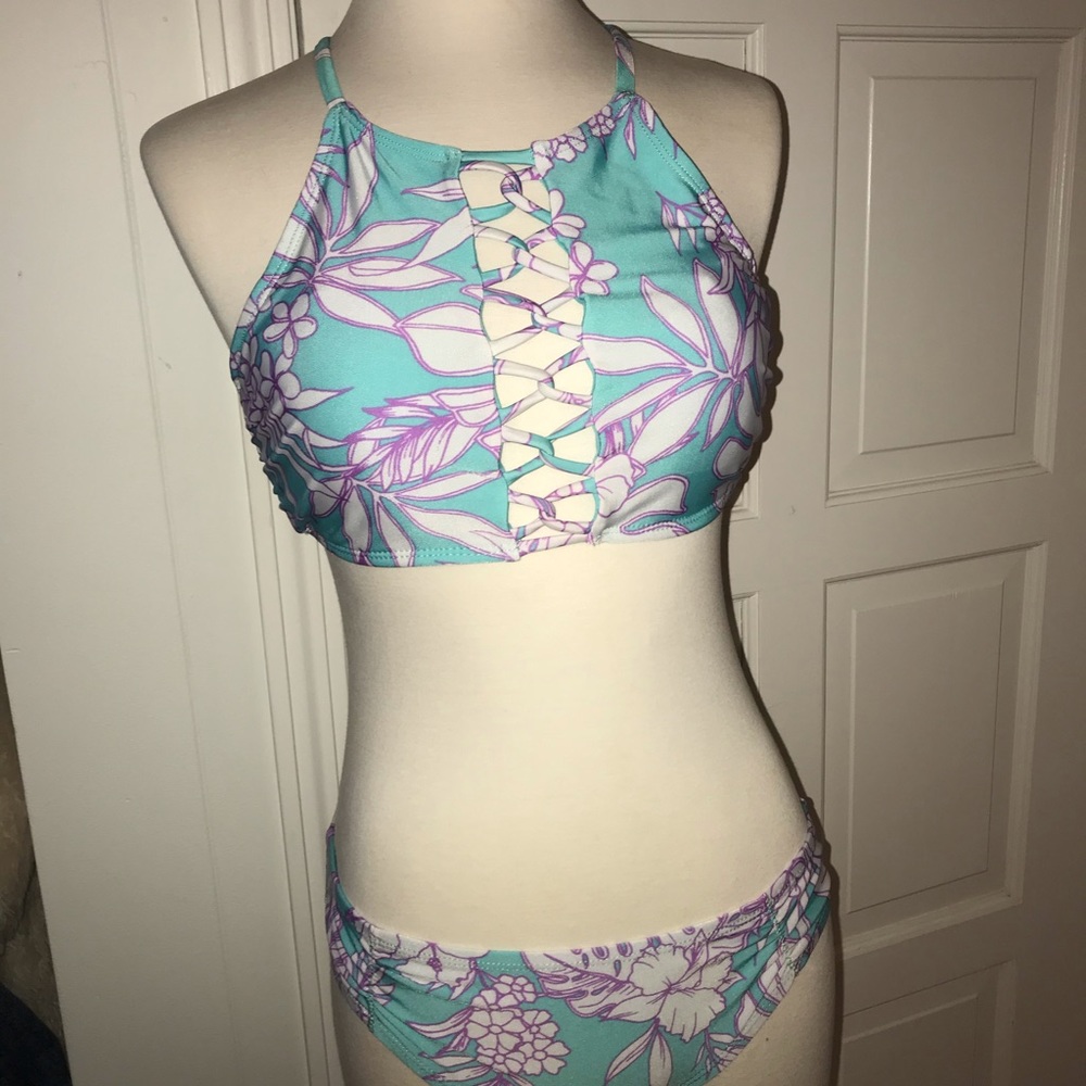 Two Piece Swim Bikini Halter Top